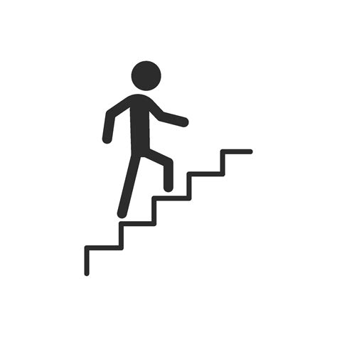 man walking up stairs|person climbing stairs clip art.